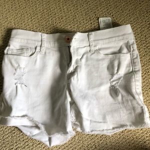 Kids white jean shorts